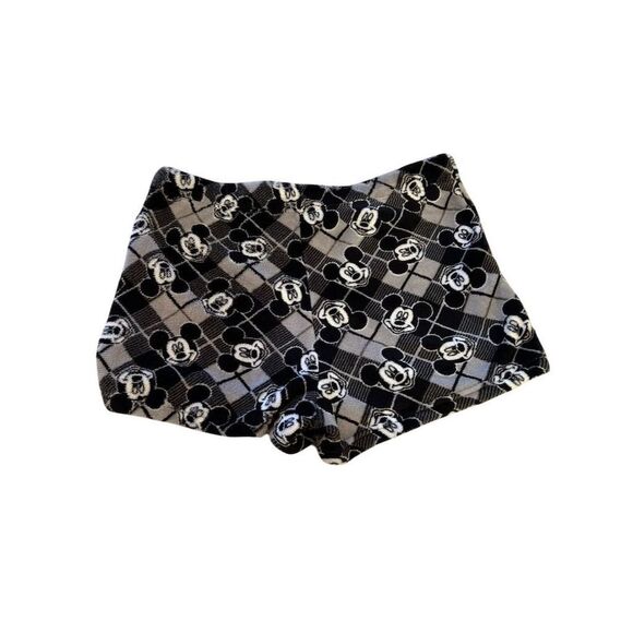 Disney Mickey Mouse Women's Plaid Sleep Shorts Black Size M fuzzy comfy core NWT - Picture 15 of 16